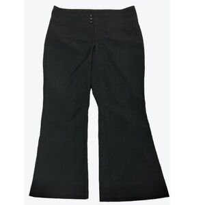 Suzy Shier Dress Pants Womens 13/14 Black Pinstripe Bootcut Trousers